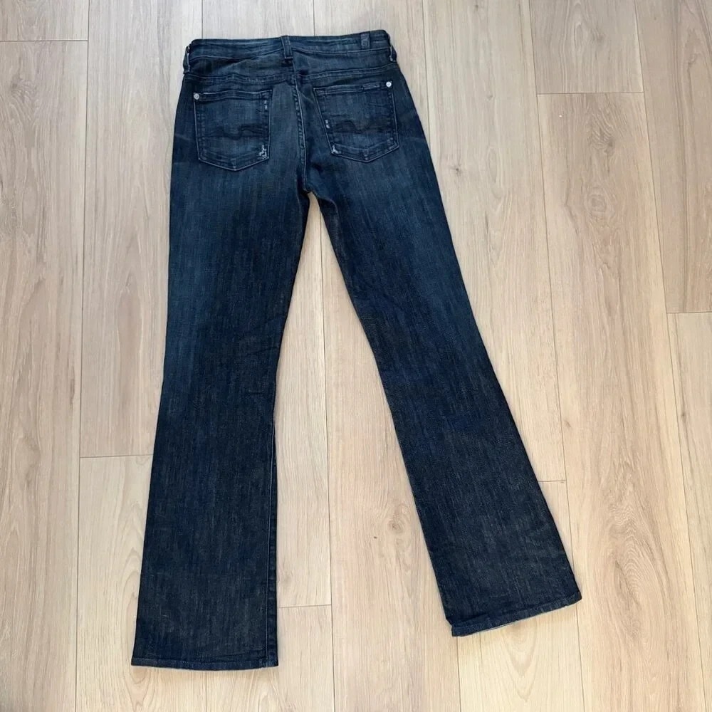 7 For All Mankind Kimmie Bootcut Jeans Women's 26 Dark Wash Stretch USA Classic - Picture 3 of 9